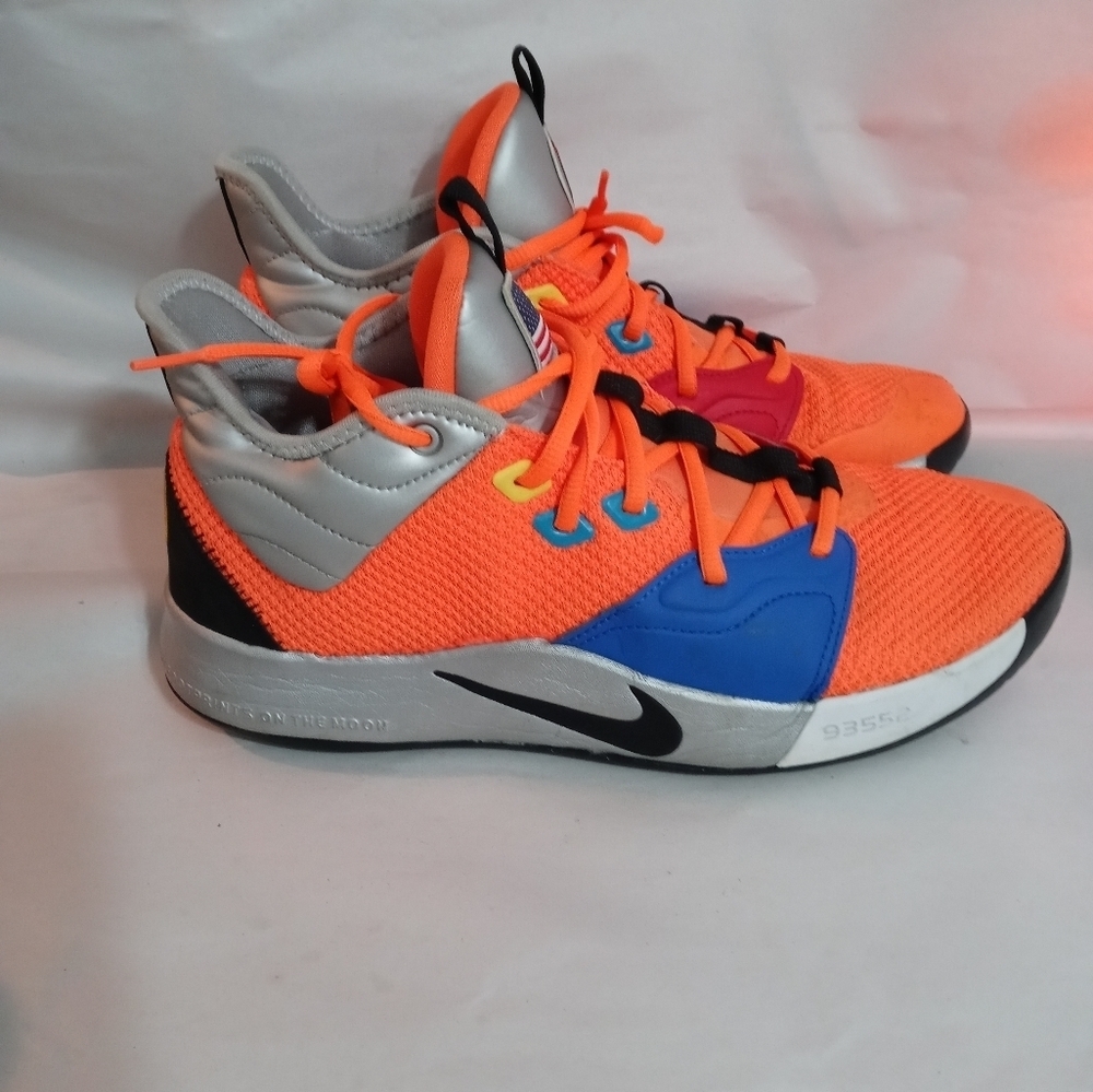 Nike Zoom Paul George 3 Nasa Basketball Orange Silver blue Athletic sneakers M10